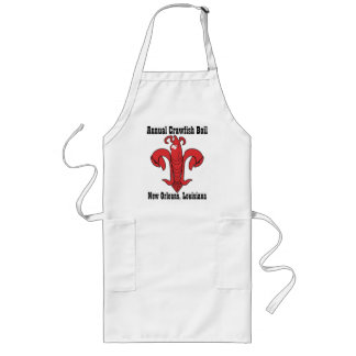 Crawfish fleur-de-lis long apron