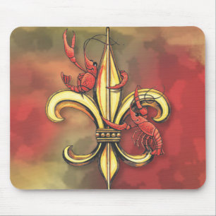 Crawfish Fleur De Lis Mouse Mat