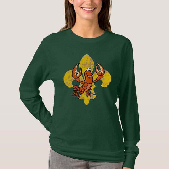 Crawfish Fleur De Lis T-Shirt (Front)