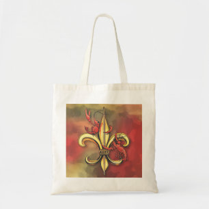 Crawfish Fleur De Lis Tote Bag