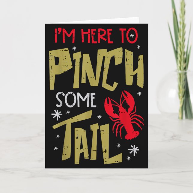 Crawfish Here To Nch Tail Lobster Crayfish Men Wom Card (Front)