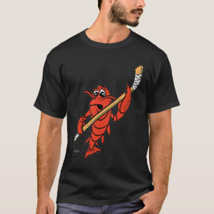 Crawfish Hockey Player Mardi Gras Sport Carnival P T-Shirt