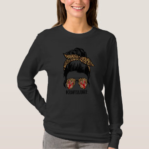Crawfish Junkie Leopard Messy Bun Crawfish Boil C T-Shirt
