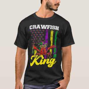 Crawfish King Beads Mardi Gras Flag Dab Kids Toddl T-Shirt