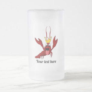 Crawfish King Frosted Glass Beer Mug