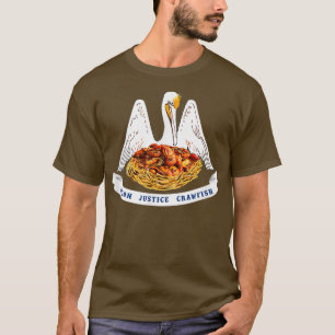 Crawfish Louisiana Pelican Flag Union Justice Craw T-Shirt