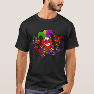 Crawfish Mardi Gras Tee Jester Lobster Crayfish Fa