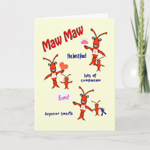 Crawfish Maw Maw Mother's Day Card