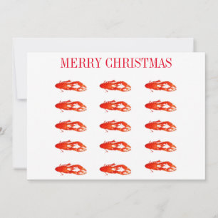 Crawfish Merry Christmas  Holiday Card
