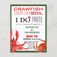 Crawfish Seafood Boil Engagement Party Invitation