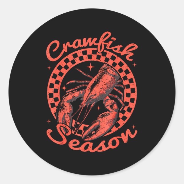 Crawfish Season Crawfish Boil Lobster Cajun Men Wo Classic Round Sticker (Front)