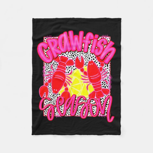Crawfish Season Funny Tee For Men Women Kids  Fleece Blanket (Front)