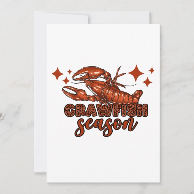 Crawfish Season Mardi Gras Holiday Card (Front)