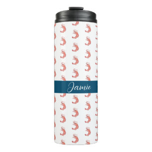  Crawfish Shrimp Crustacean Watercolor Name Thermal Tumbler