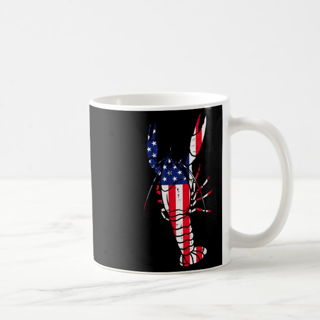 Crawfish Us Flag Crayfish Lobster Patriotic Men Wo Coffee Mug (Right)