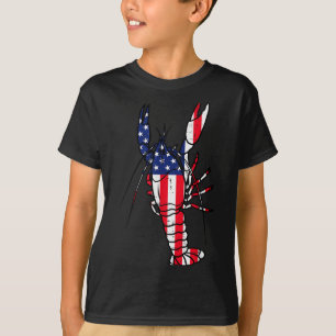 Crawfish Us Flag Crayfish Lobster Patriotic Men Wo T-Shirt
