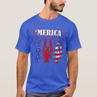 Crawfish USA Flag Merica Red White Blue Crayfish 4 T-Shirt