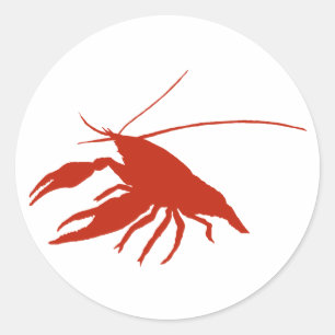 crawfish's　silhouette (Red) Classic Round Sticker
