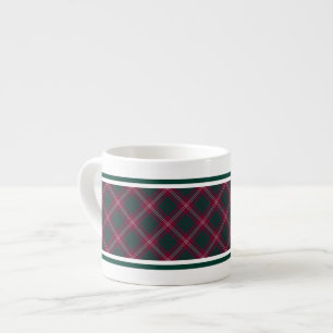 Crawford Clan Dark Red Scottish Tartan Espresso Cup