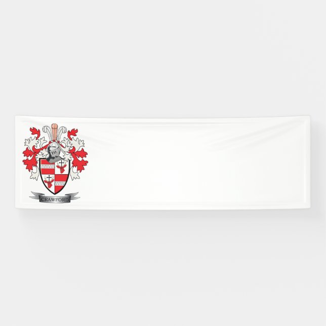 Crawford Family Crest Coat of Arms Banner (Horizontal)