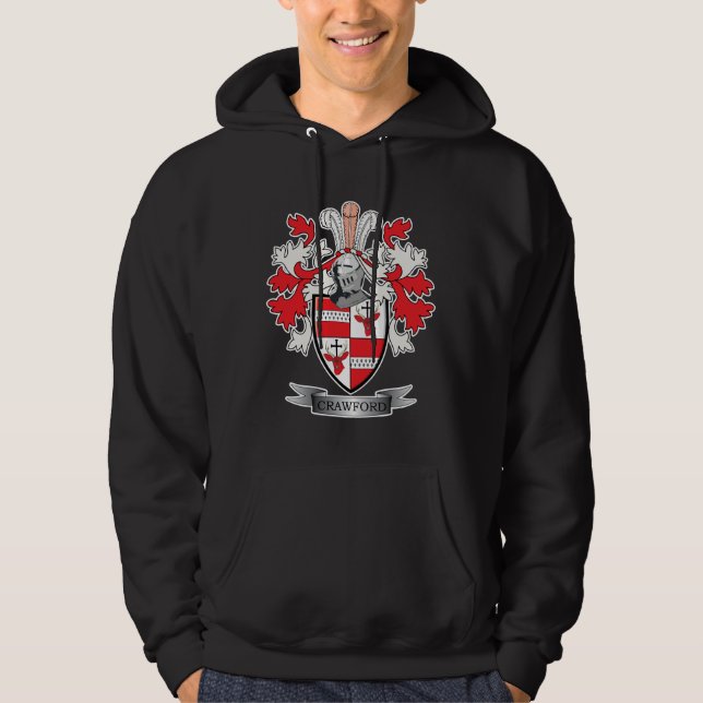 Crawford Family Crest Coat of Arms Hoodie (Front)