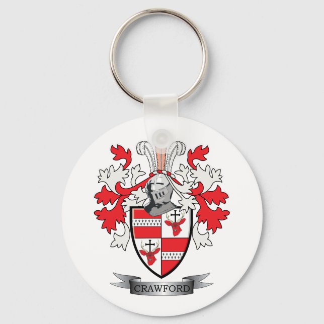 Crawford Family Crest Coat of Arms Key Ring (Front)