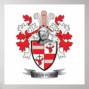 Crawford Family Crest Coat of Arms Poster