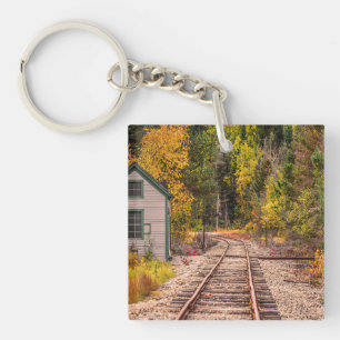 Crawford Notch Train Tracks Acrylic Keychain