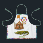 Crawford, painted circus crocodile apron<br><div class="desc">Covered in dazzling painted patterns from snout to tail, Crawford marches proudly in every circus parade. Though he can easily snap a branch clean in two as part of his act, he’s friendly, surprisingly gentle, and a walking work of art. Children adore his bright scales and cheerful grin. Wherever Crawford...</div>