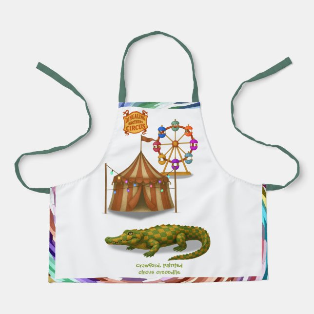 Crawford, painted circus crocodile apron (Front)