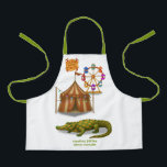 Crawford, painted circus crocodile apron<br><div class="desc">Covered in dazzling painted patterns from snout to tail, Crawford marches proudly in every circus parade. Though he can easily snap a branch clean in two as part of his act, he’s friendly, surprisingly gentle, and a walking work of art. Children adore his bright scales and cheerful grin. Wherever Crawford...</div>