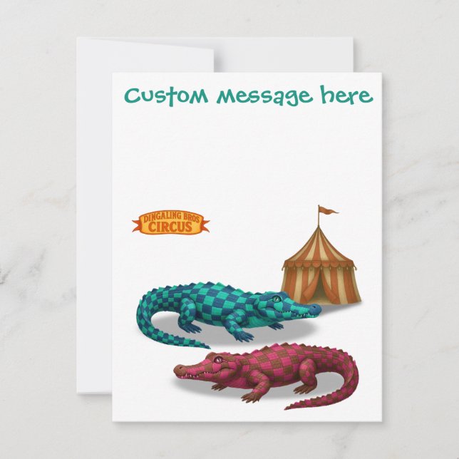 Crawford, painted circus crocodile card (Front)
