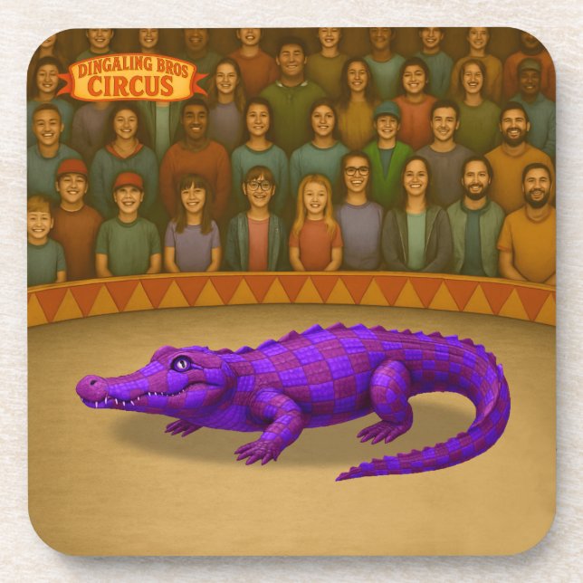 Crawford, painted circus crocodile coaster (Front)