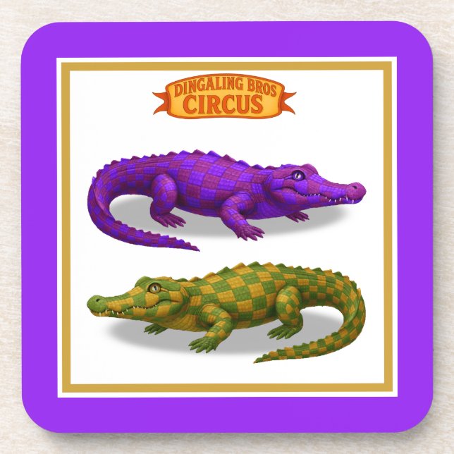 Crawford, painted circus crocodile coaster (Front)