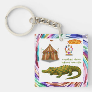 Crawford, painted circus crocodile key ring