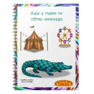 Crawford, painted circus crocodile notebook