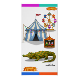 Crawford, painted circus crocodile poster