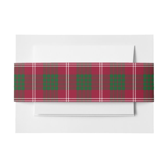 Crawford Scottish Tartan Belly Band Invitation Belly Band (Front Example)