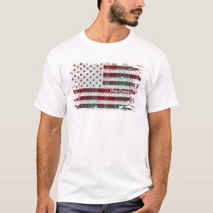 Crawford Surname American Flag Scottish Clan Tarta T-Shirt