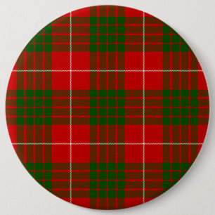 Crawford tartan red green plaid 6 cm round badge