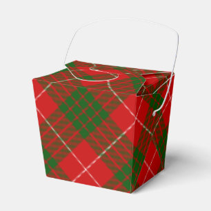 Crawford tartan red green plaid favour box