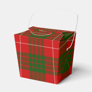 Crawford tartan red green plaid favour box