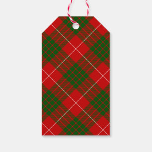 Crawford tartan red green plaid gift tags
