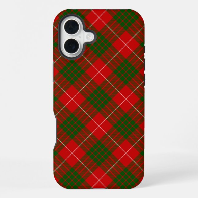 Crawford tartan red green plaid iPhone case (Back)
