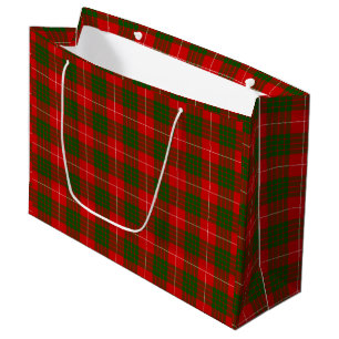 Crawford tartan red green plaid large gift bag