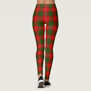 Crawford tartan red green plaid leggings