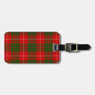 Crawford tartan red green plaid luggage tag