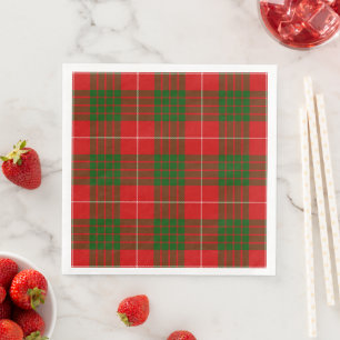 Crawford tartan red green plaid napkin
