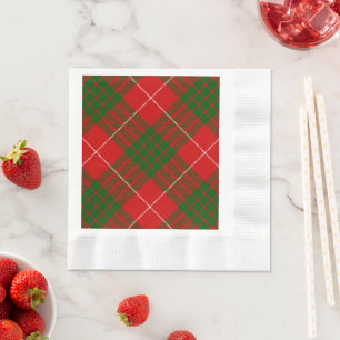 Crawford tartan red green plaid napkin