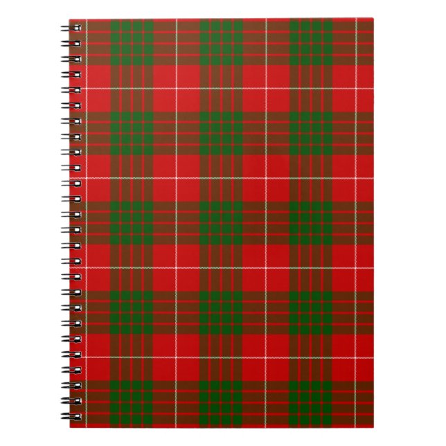 Crawford tartan red green plaid notebook (Front)